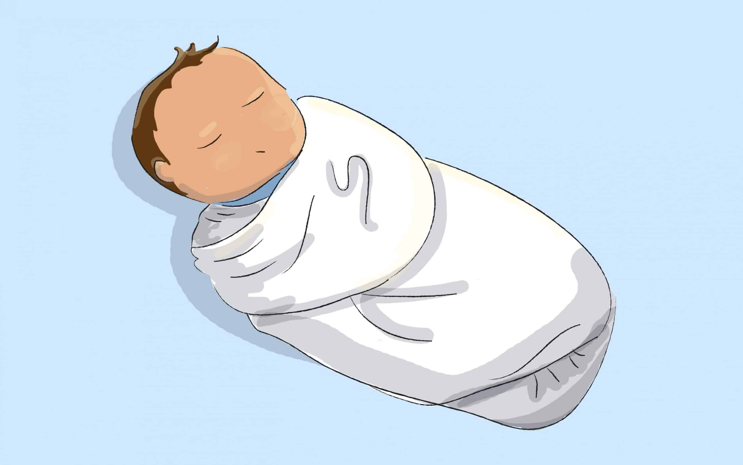עיטוף בשמיכה דקה או בחיתול בד גדול יכול לסייע לתינוק להירגע ולהירדם על גבו ביתר קלות